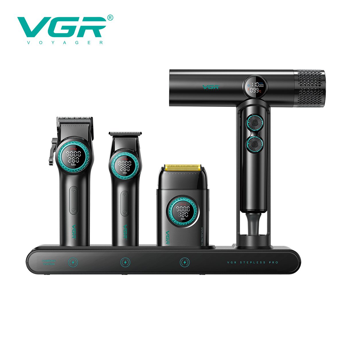 VGR Stepless Pro 4-in-1 professionaalne barberikomplekt